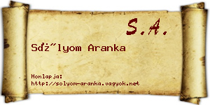 Sólyom Aranka névjegykártya